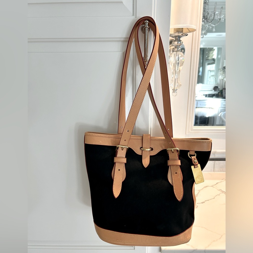 Dooney & Bourke Cabriolet Canvas and Leather Bucket Bag Vintage with Dust Bag